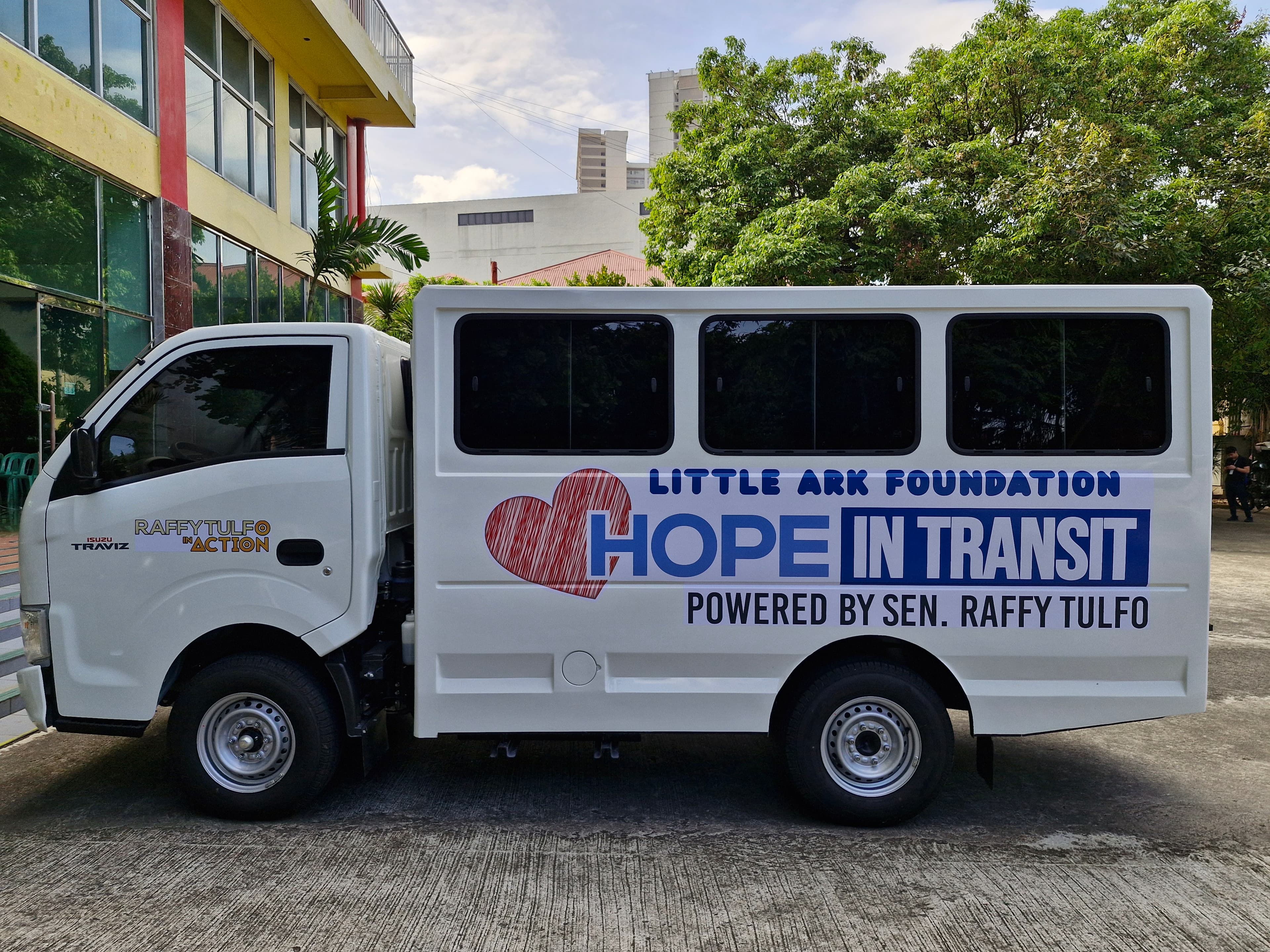 The Little Ark Hope in Transit shuttle vehicle