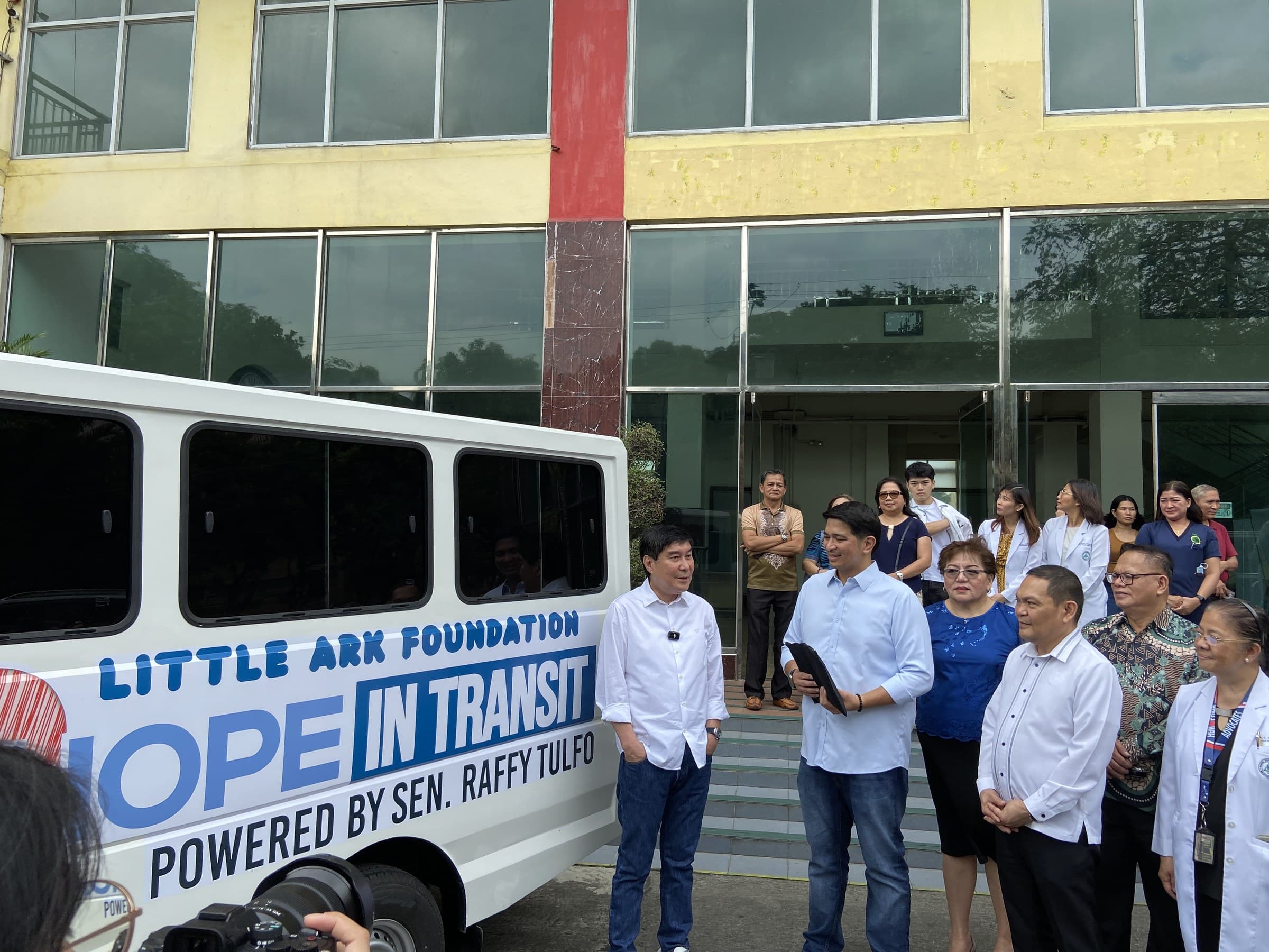 Hope in Transit vehicle unveiling with Little Ark Foundation and hospital representatives