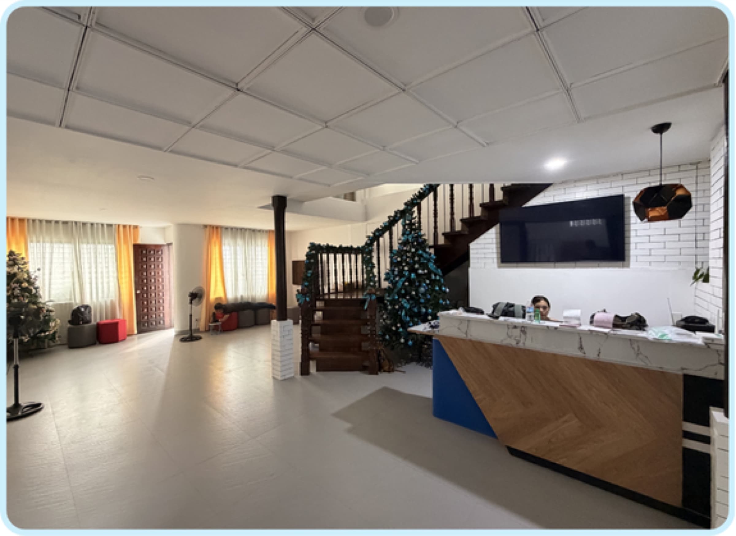 The reception and common area inside the Little Ark Foundation home