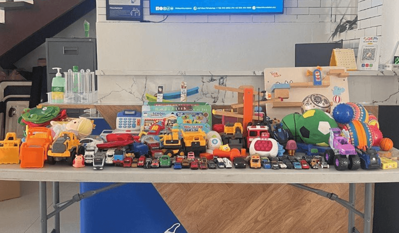Toys and supplies prepared for children through Little Ark resource support