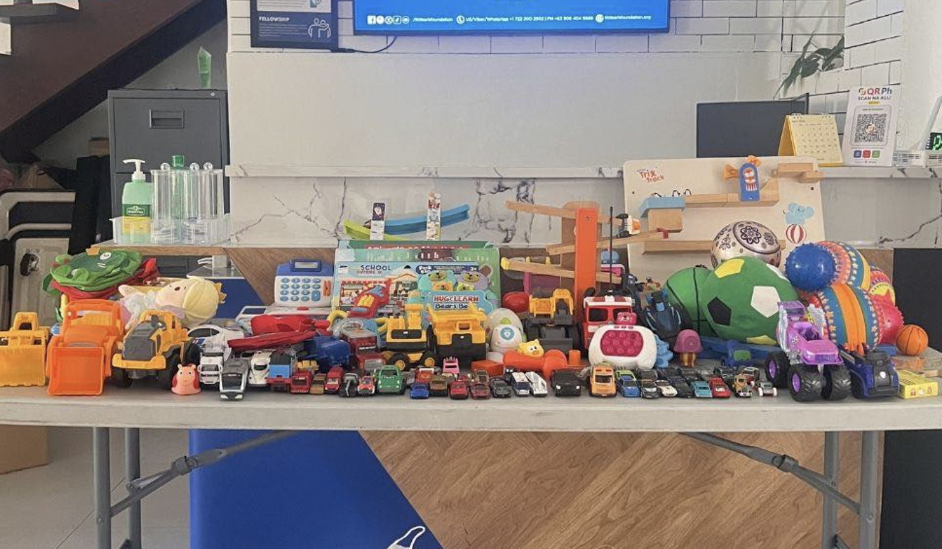 Toys and supplies prepared for children through Little Ark resource support